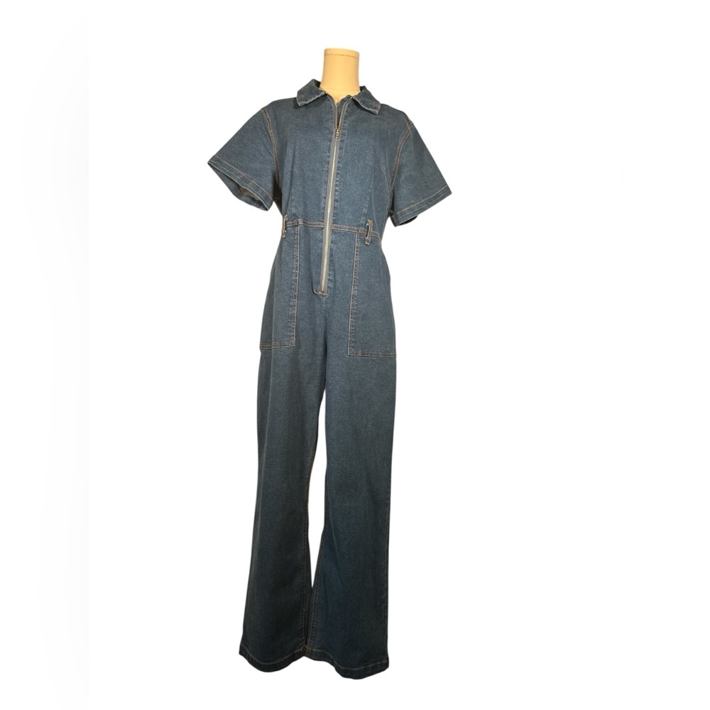Velvet Heart Blue‎ Denim Jumpsuit